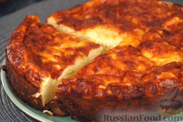 Творожная запеканка с грибами и сыром